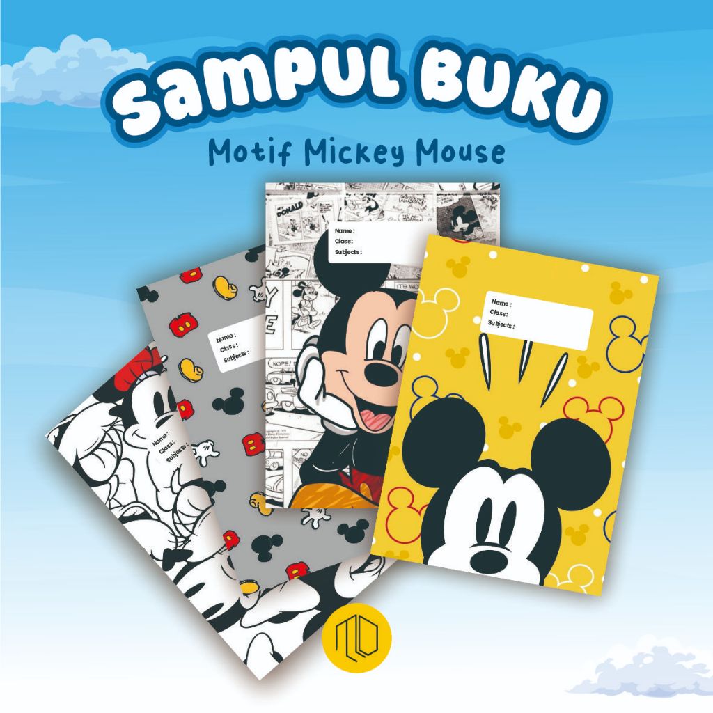 (10 ชิ้น) Mickey Mouse Motif Book Cover - Aesthetic Book Cover - Aesthetic Book Cover - Motif Book C