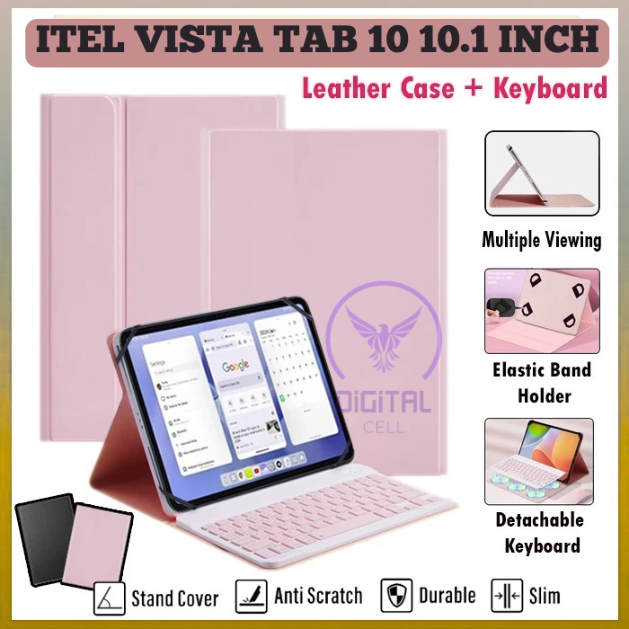 Itel Vista Tab 10 10.1 นิ้ว Folio Case Non/ทัชแพดคีย์บอร์ดบลูทูธปกหนังสือ Slim Stand Leather Design 