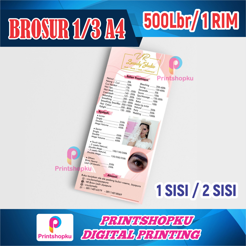 [500 LBR] 1/3 A4 AP 120 GSM BROCURE PRINTING 120 GSM ARTPAPER FLYER PRINT FAST PROCESS สีเต็ม