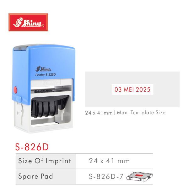 Shiny Stamp S-826D แบบกําหนดเองตัวอักษร/หมึกด้วยตนเองอัตโนมัติ
