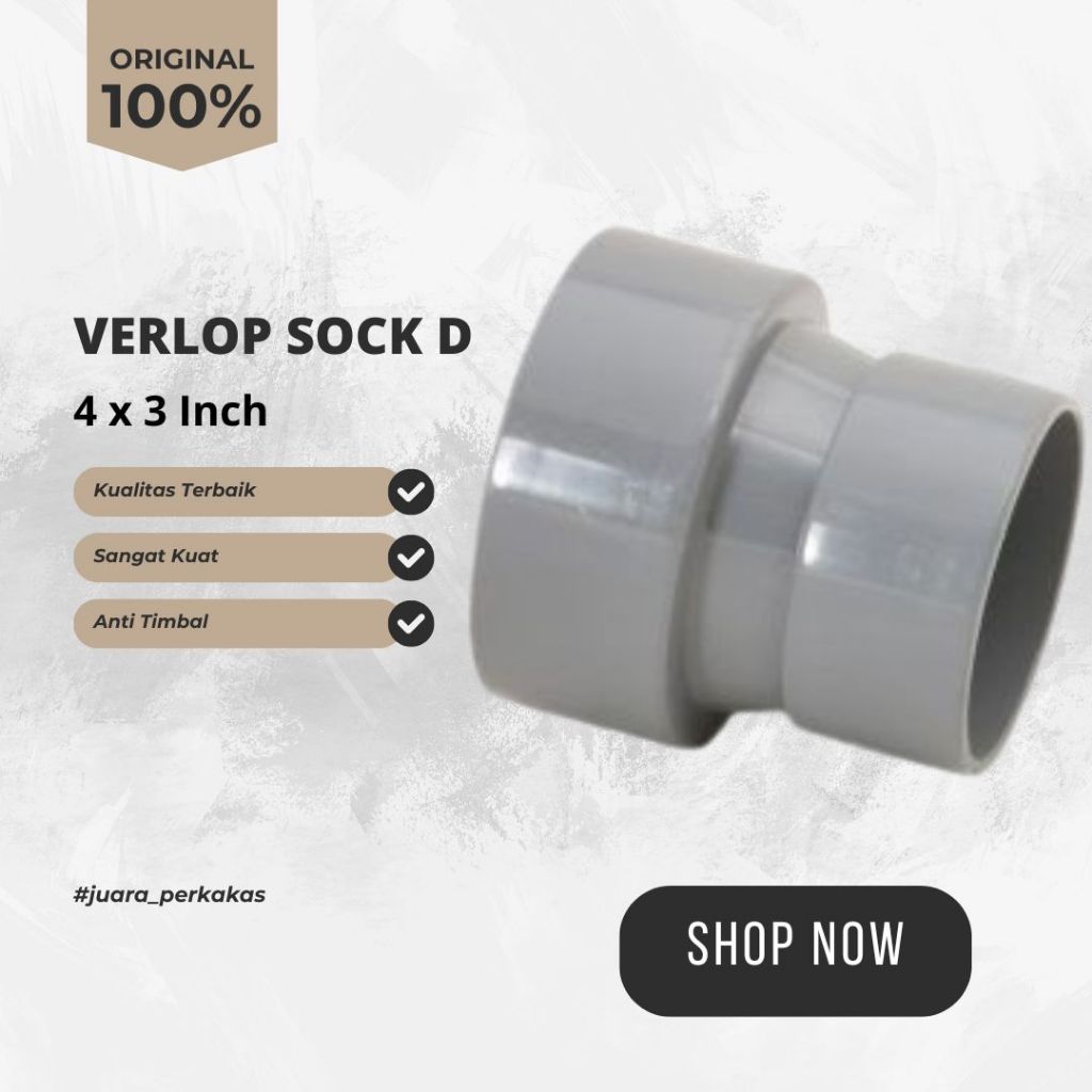 POWER Verlop ถุงเท้าลดถุงเท้า PVC D 4x3" ลดซ็อกเก็ต Verlop ถุงเท้า 4x3 นิ้ว