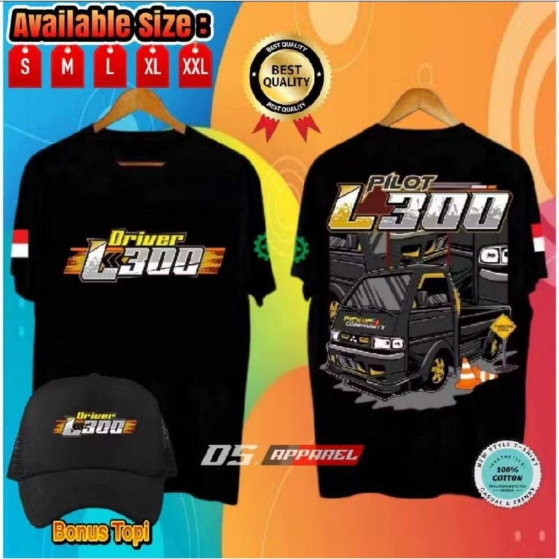 เสื้อยืด L300 PICUP DRIVER พร้อม BONUS HAT//L300 PICKUP PILOT เสื้อยืด
