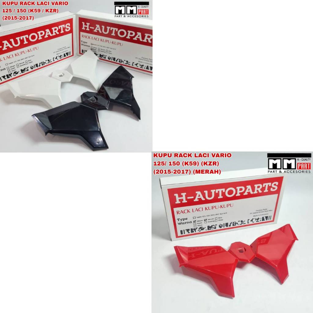 MERAH BUTTERFLY DRAWER RACK VARIO 125 / 150 (K59 / KZR) (2015-2017) BLACK WHITE RED - BUTTERFLY DRAW