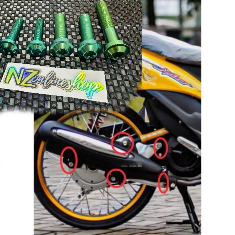 TIS EXHAUST TITANIUM BOLT ราคา 5 BOLT