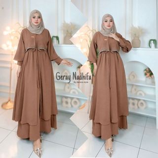 Gamis Falihah cringkle airflow mix swaroski by dereza style  Muslim