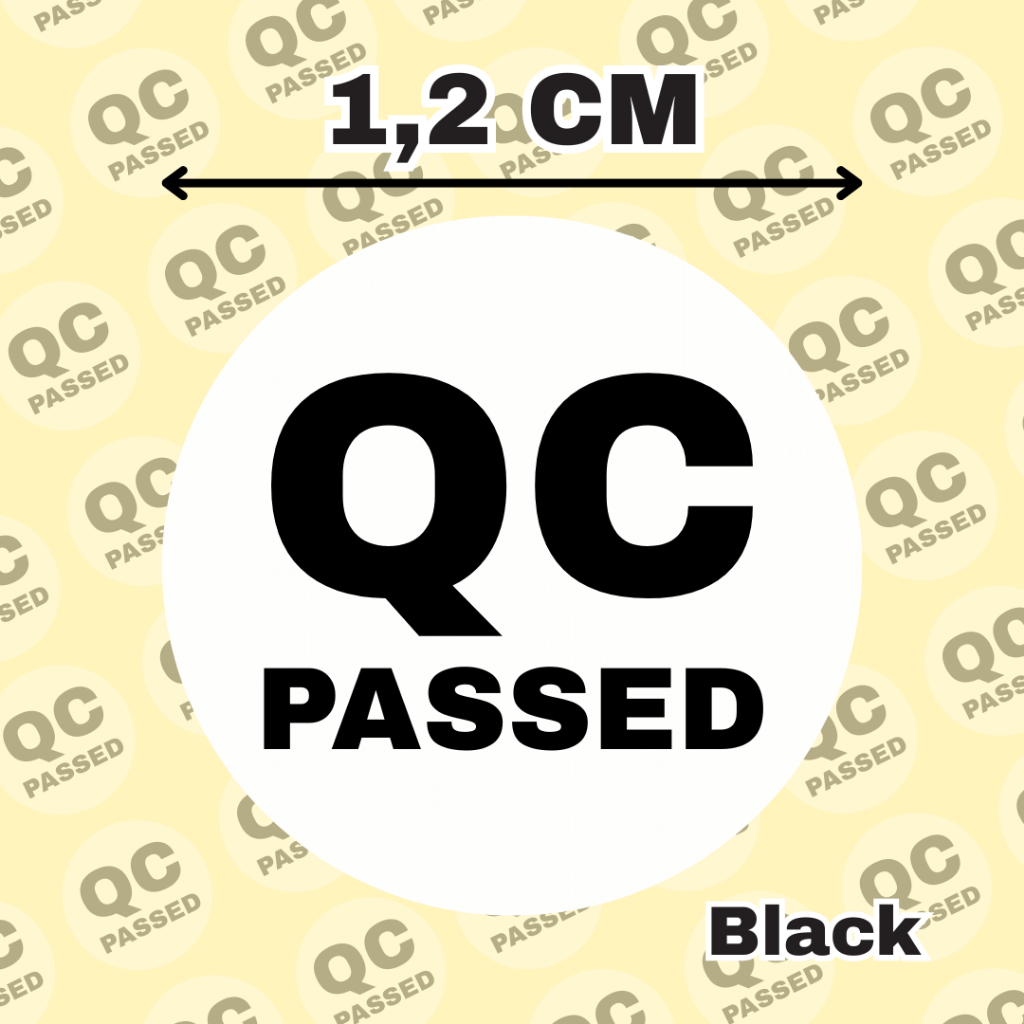 สติ๊กเกอร์ฉลาก QC PASSED สีดํา