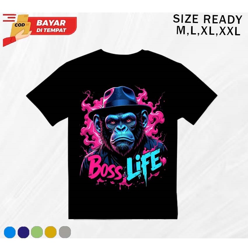 GUDANGCOLECTION/ T/sHIRT BOSS LIFE พรีเมี่ยม Distro T-sHIRT