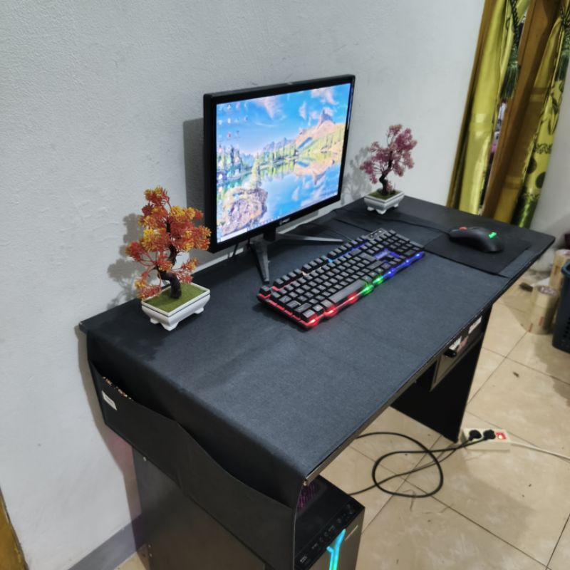 AESTHETIC COMPUTER TABLE CLOTH / UK 200x50 / TV TABLE CLOTH / DENIM COMPUTER TABLE CLOTH