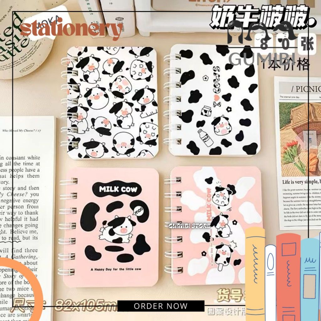 A7 COW MILK COW NOTEBOOK RING A7 MEMO RING CUTE COW A7 RING BOOK
