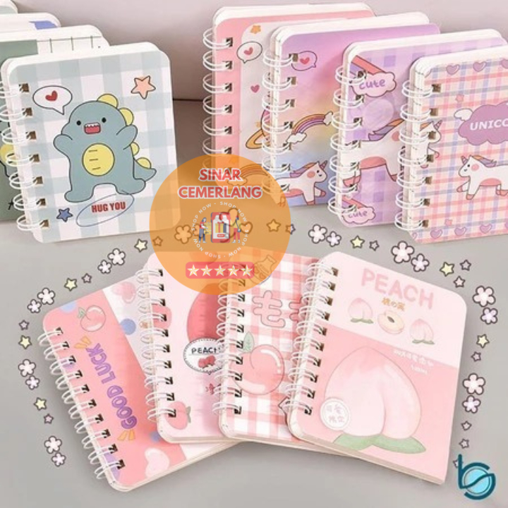 SC Mini Notebook A7 Cute Motif Ring Notebook / Small Notebook A7 Size