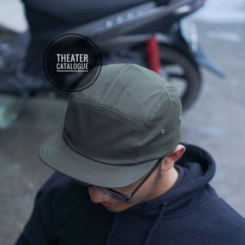 5-PANEL CAP COTTON TWILL PREMIUM | SNAPBACK 5 PANEL CAPS (สีเขียว)