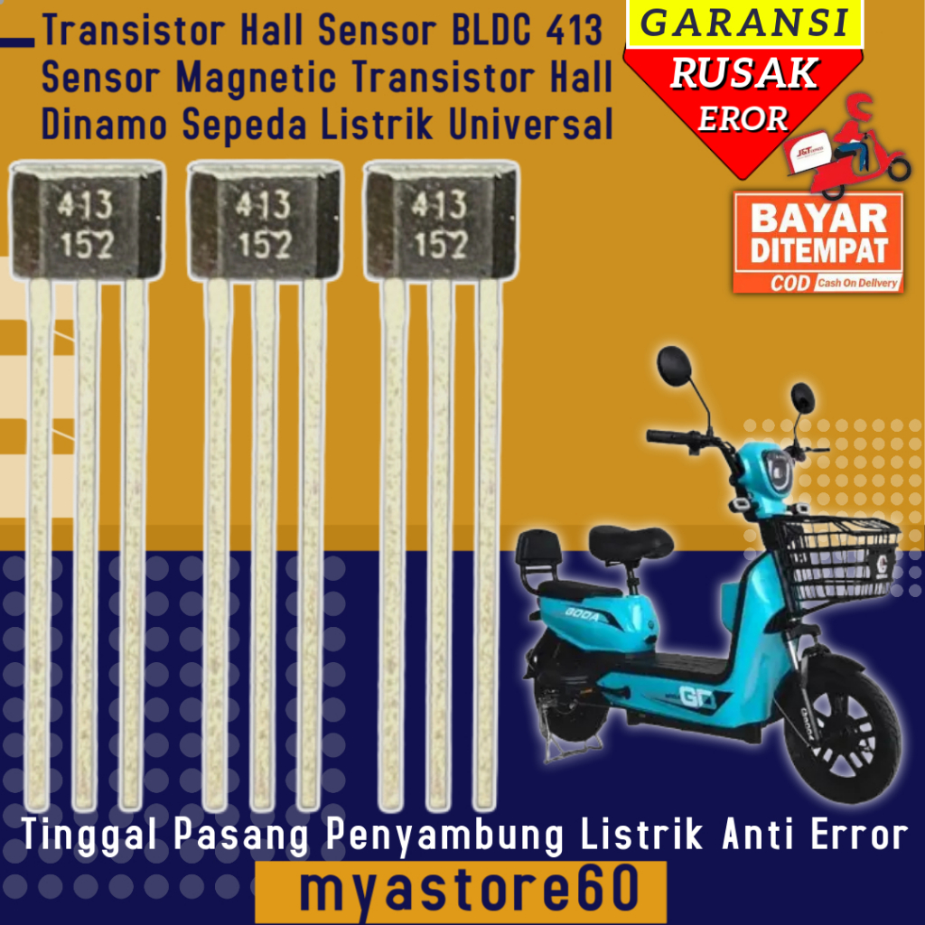 ทรานซิสเตอร์ Hall Sensor BLDC 413 Magnetic Sensor ทรานซิสเตอร์ Hall Sensor Universal จักรยานไฟฟ้า Dy