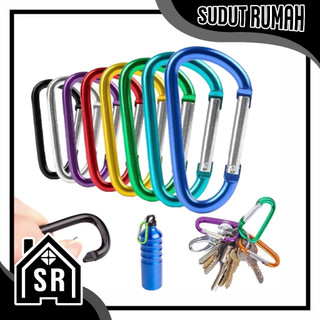 SR karabiner aloi aluminium/gantungan kunci kait pegas karabiner aloi aluminium berlapis krom bentuk 5d R527