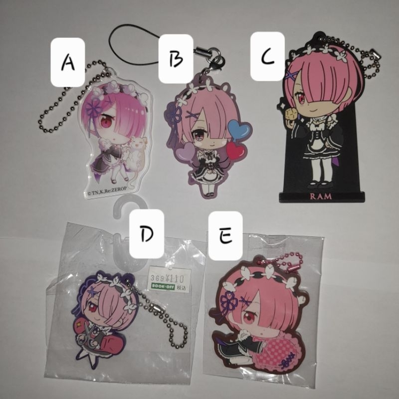 GANTUNGAN RAM Re:Zero พวงกุญแจสายยาง Re Zero