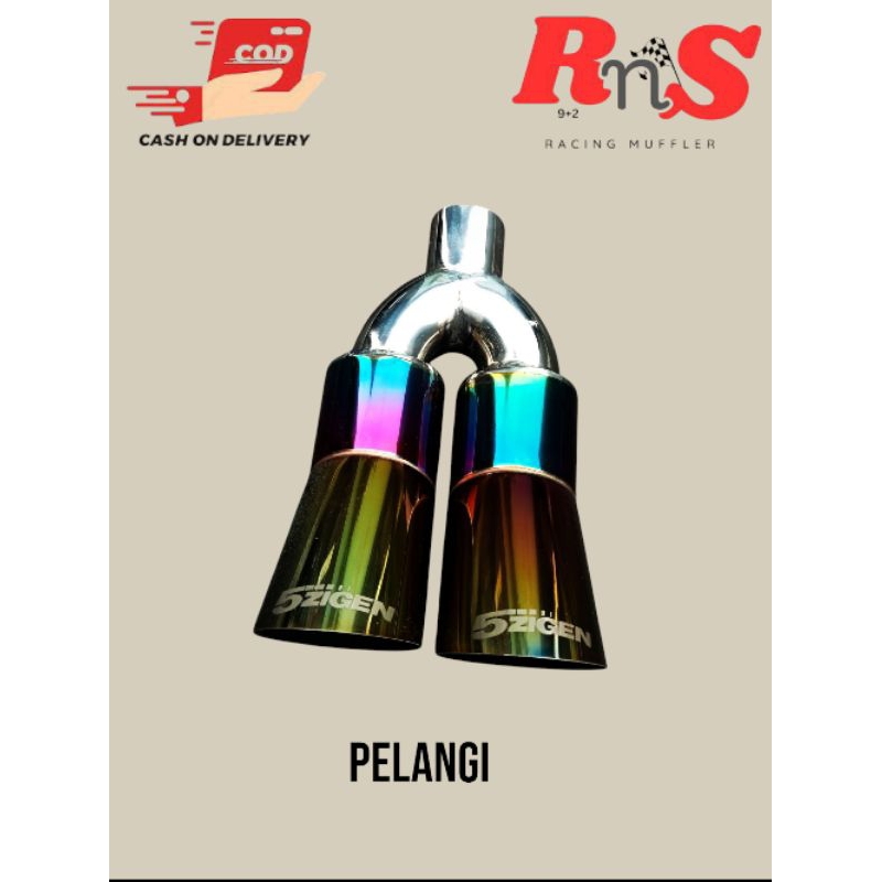 5Zigen Exhaust 2 สาขา Solid Bass Sound Cool Gahar | สแตนเลสเต็มป้องกันสนิม | เหมาะสําหรับรถดีเซล & เ