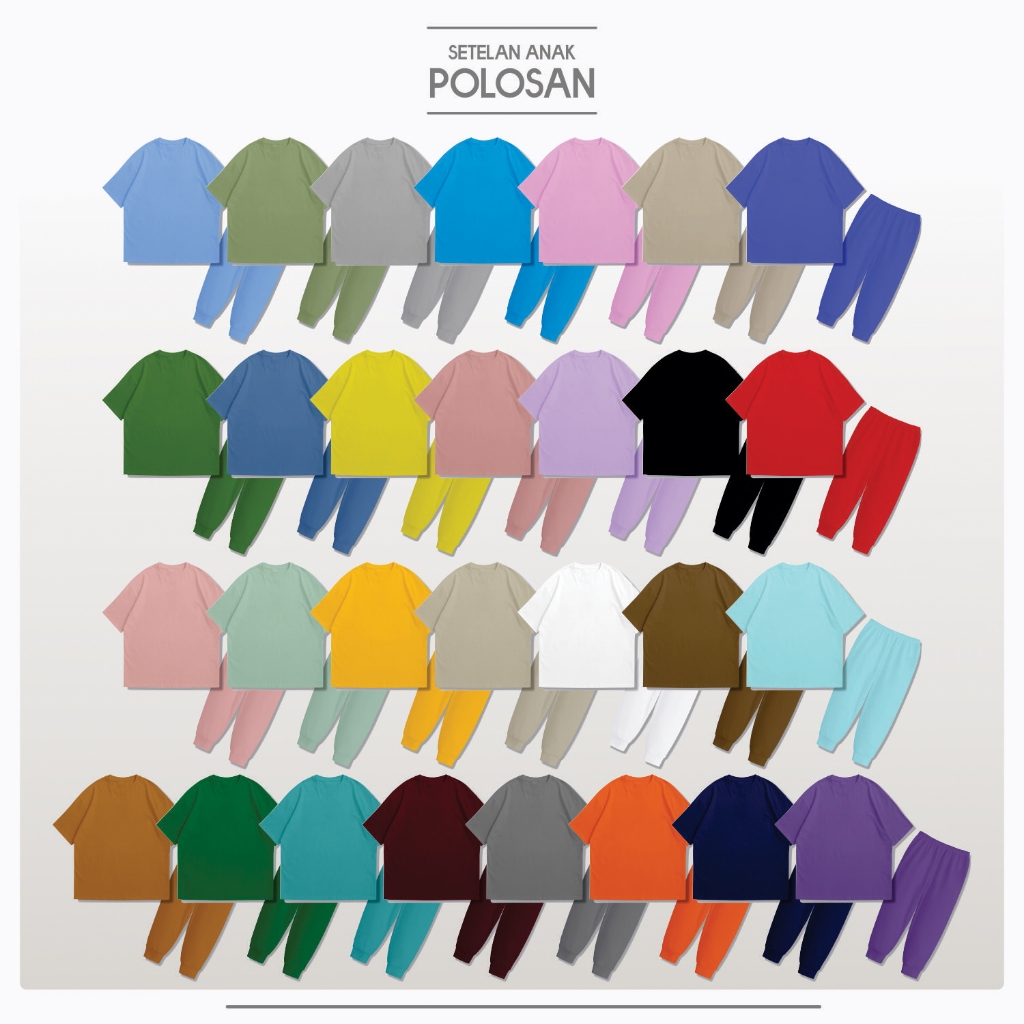 KATUN Premium 30s Cotton Plain Childrens Suit 1-10 Years Old Girls Boys