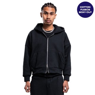 JORN - Boxy Double Zip Hitam / Zipper Hoodie Boxy / Zipper Boxy / Zipper Boxy 300/330/430gsm / Zipper Heavyweight / Hoodie Tebal Uniseks