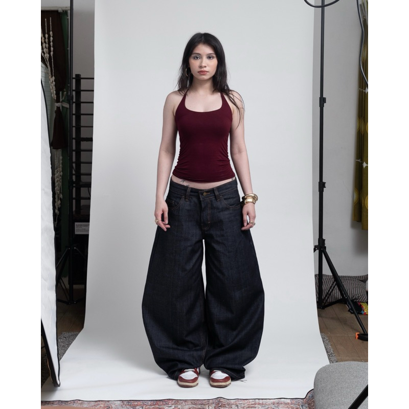 ใส่ Sarey - Pablo Barrel Baggy Pants - Raw Denim- Jeans - Bottoms - Y2K - สไตล์ Strreet