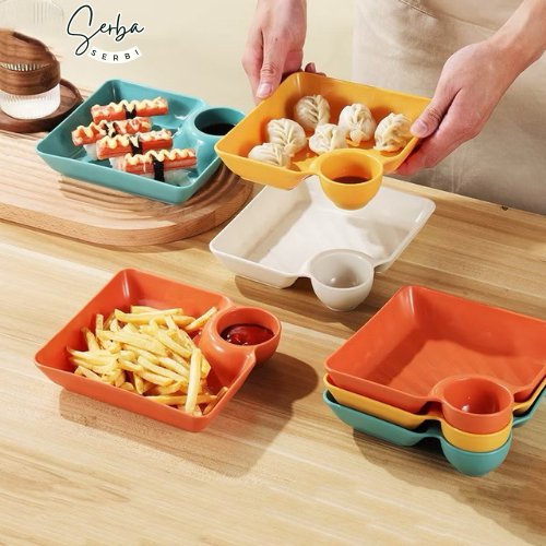 SB-S85 จานเสิร์ฟภาชนะใส่ขนมสี่เหลี่ยมจานขนมวัสดุพลาสติก