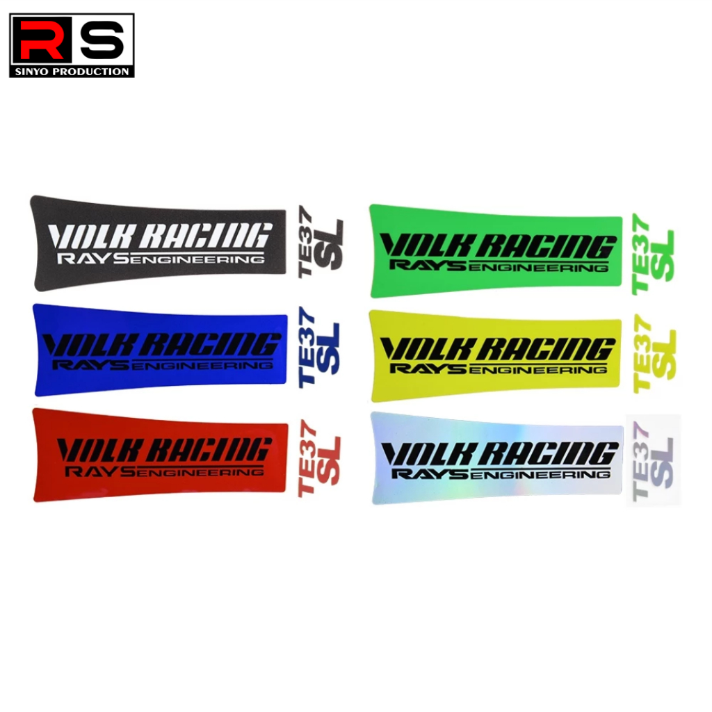 VOLK RACING RAYS TE37SL สติ๊กเกอร์กีฬาสีเหลืองและสายรุ้งเรืองแสง TE37 SL เรืองแสง
