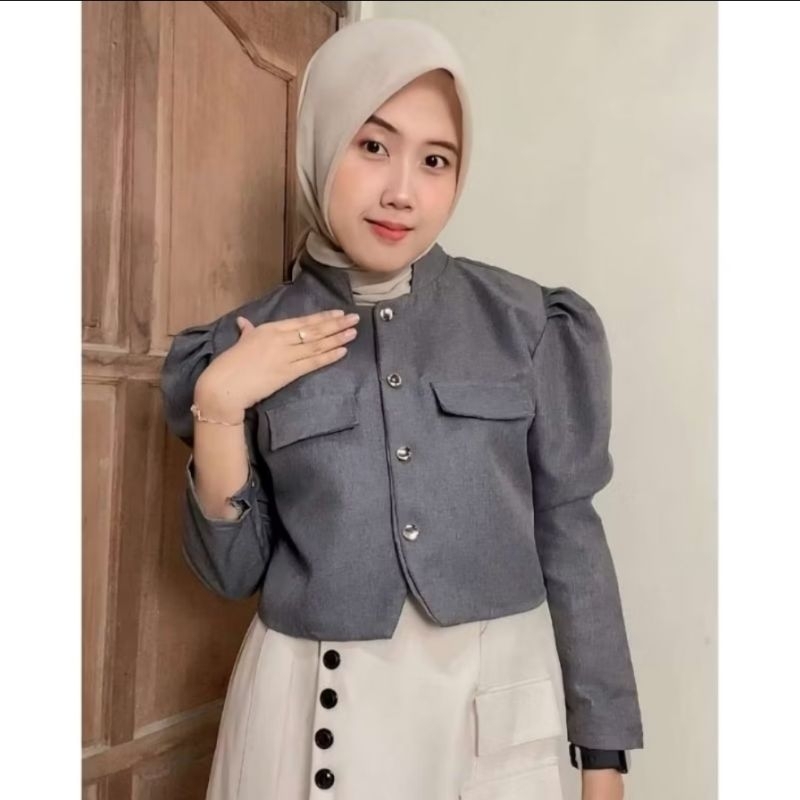 Blazer Crop Top - เสื้อครอปผู้หญิงสไตล์เกาหลีล่าสุด 2025