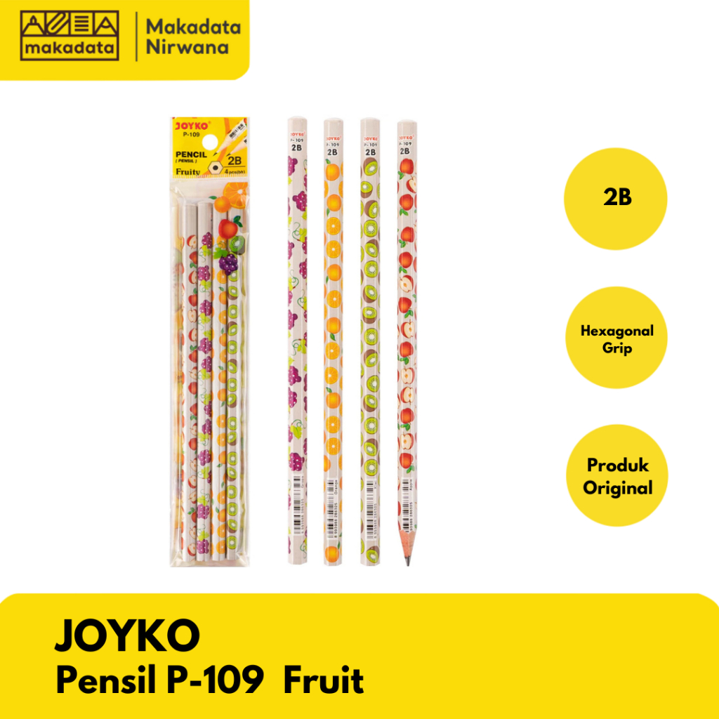 JOYKO PENCIL 2B P-109 ผลไม้ (1 ชุด)