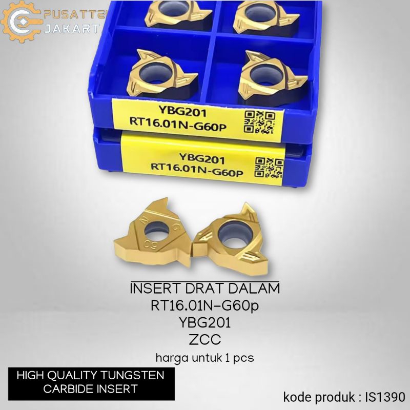 Is1390 1 ชิ้นด้ายด้านในใส่ RT16.01N - G60P YBG201 ZCC แบบเดียวกับ MMT 16IR AG60 เหมาะสําหรับวัสดุเหล
