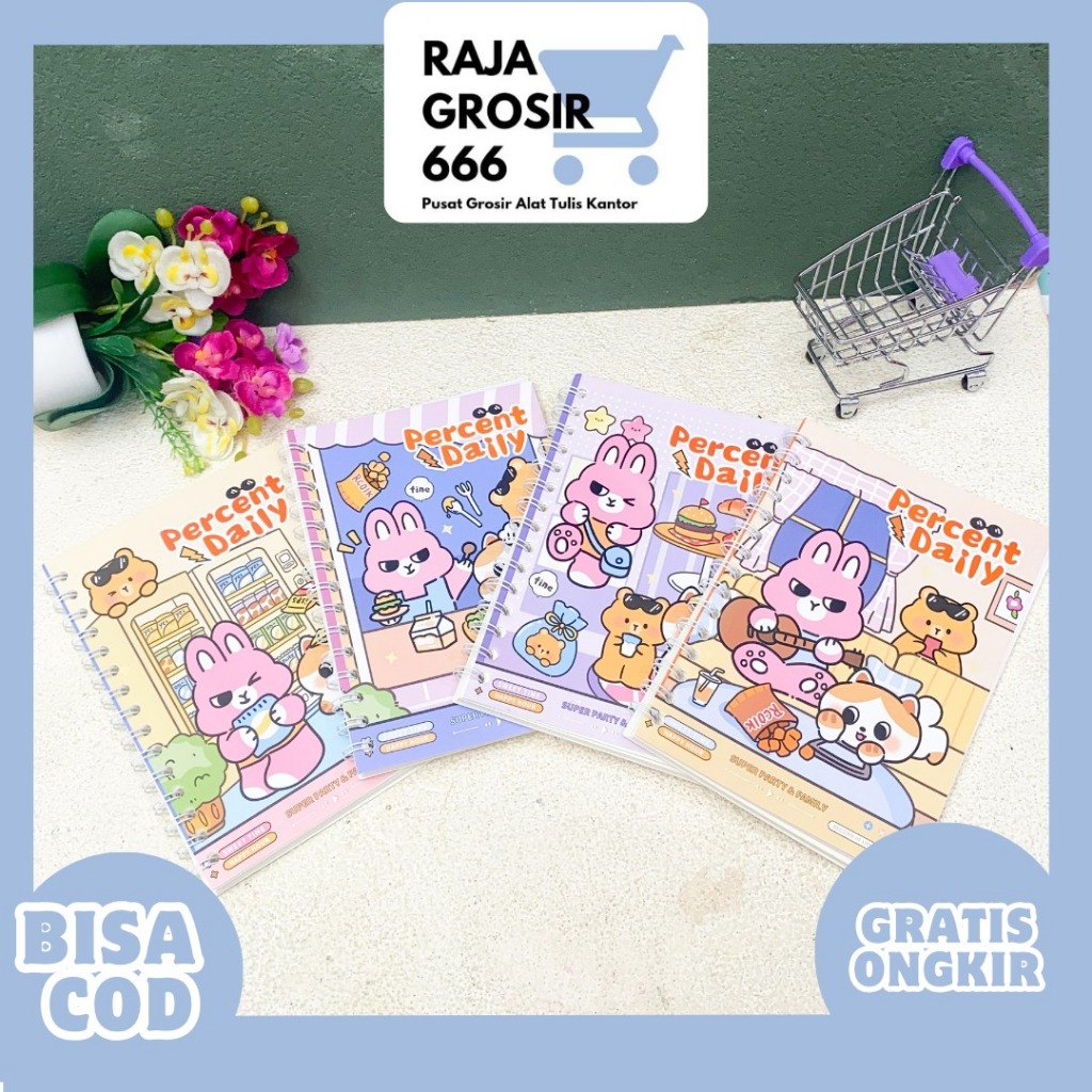 SPIRAL BOOK A5 PERCENT DAILY BK-1871 BOOK A5 Notebook/School Notebook บรรจุ 60 แผ่น