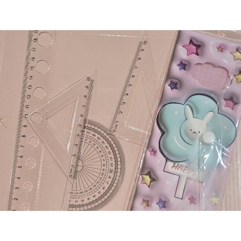 SCHOOL RULERS น่ารัก RULERS MULTI-PURPOSE RULERS 1 ชุด 4 ชิ้น PREMIUM RULERS ชุด