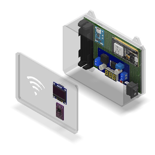 เคส ESP32 Wroom TP4056 MAX30105 OLED 0.96 PCB dot 8x12 XL6009 18650 KCD1