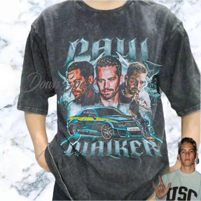 Paul Walker 2 Fast 2 Furious Movie Actor Vintage Wash เสื้อยืด/เสื้อยืดฟิล์ม 2 Fast 2 Furious Vintag