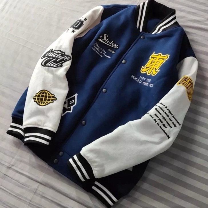 Original Varsity Baseball Jacket FULL EMBROIDERY Original Varsity Bomber Jacket เสื้อแจ็คเก็ตเบสบอลผ