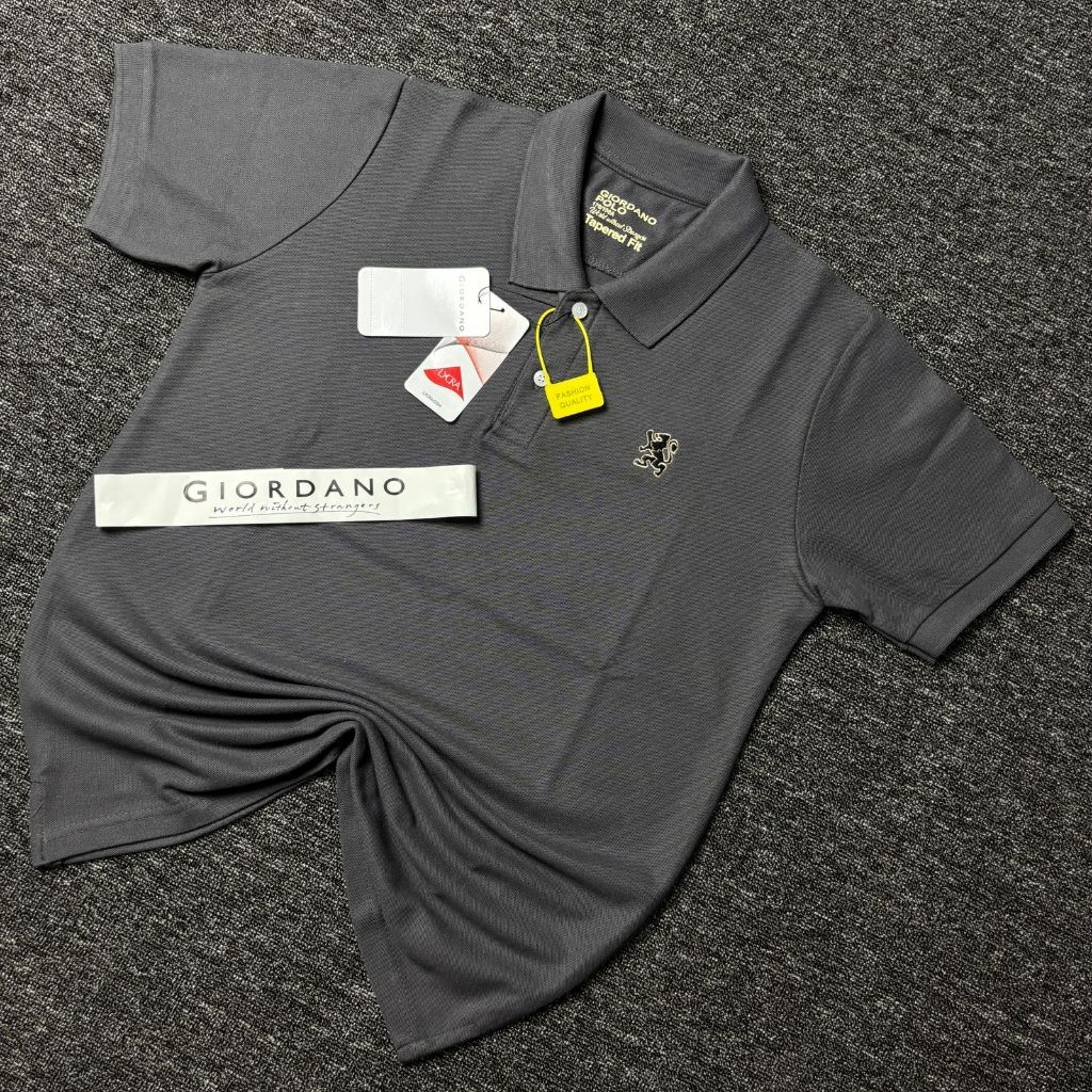 เสื้อโปโล Giordano Tapered Fit Grey เสื้อโปโล Giordano ใหม่ล่าสุด ML XL XXL