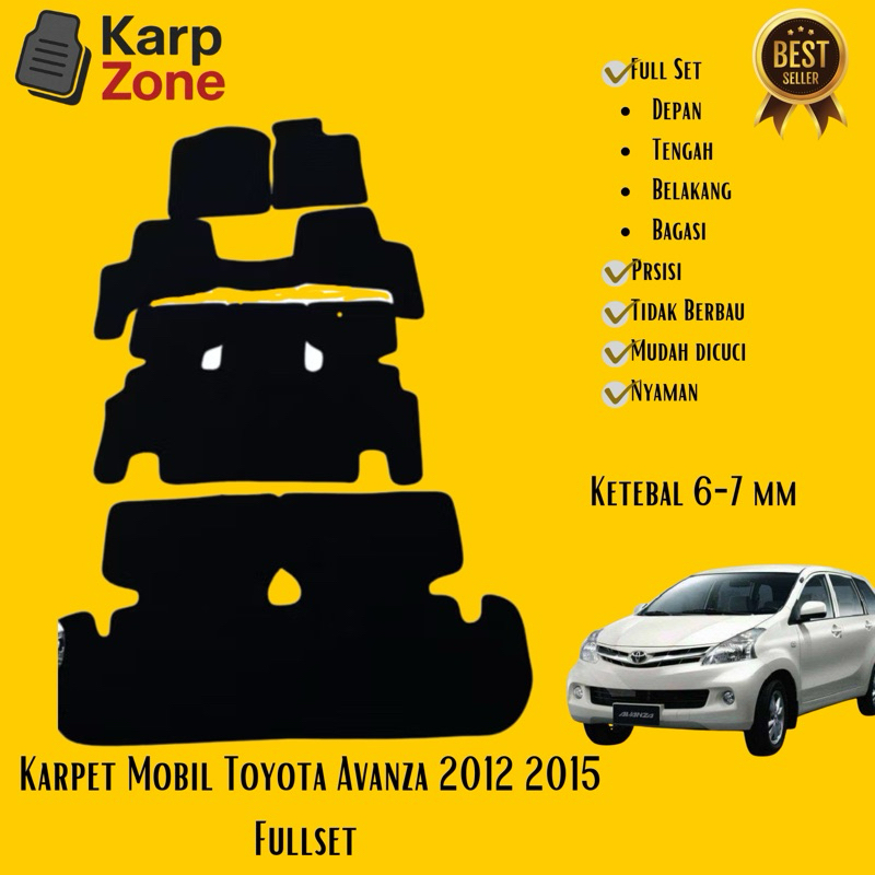 FULLSET CARPET AVANZA 2012 2015 พรมรถยนต์ FOOT MAT