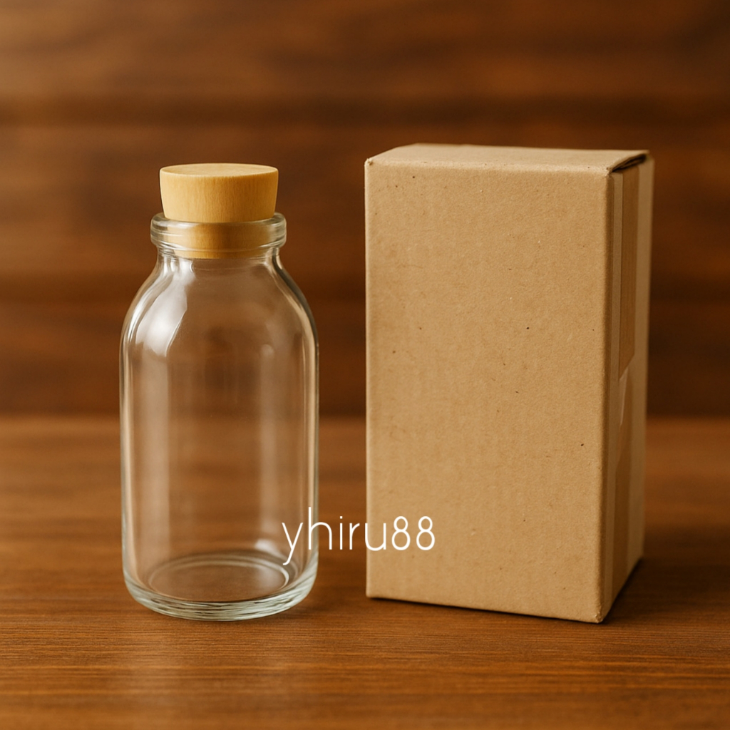 / 8 (DELAPAN) ขวดแก้ว 50 / 100 ML + หมวกไม้ / ขวดตกแต่ง / ขวดแก้ว 50 ML / 100 ML /