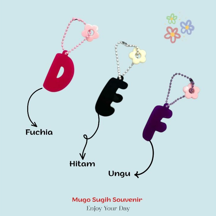 Mujoo Sugih พวงกุญแจอะคริลิคของที่ระลึก Enjoy Your Day