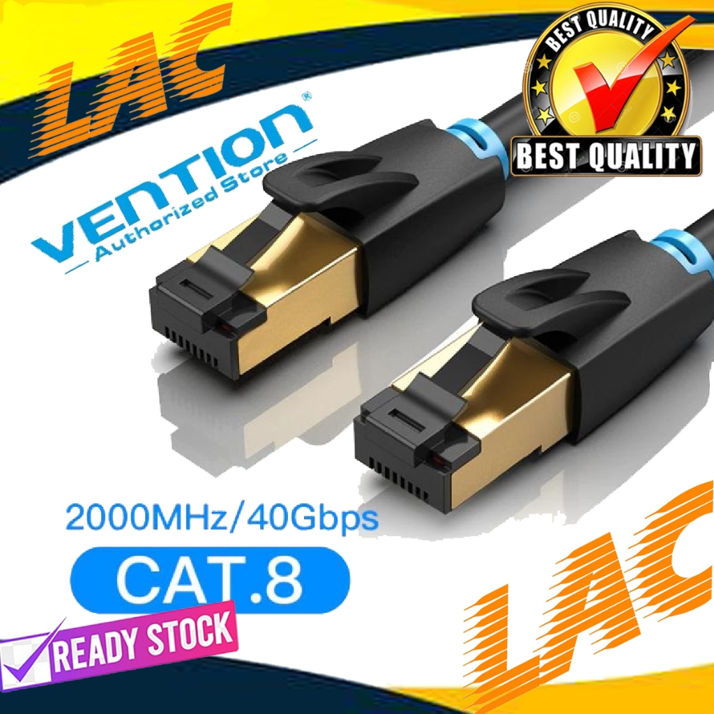 Vention RJ45 Cat8 Lan Cable 1 เมตร Gigabit 40Gbps SFTP Gold / Cat 8 Lan Cable