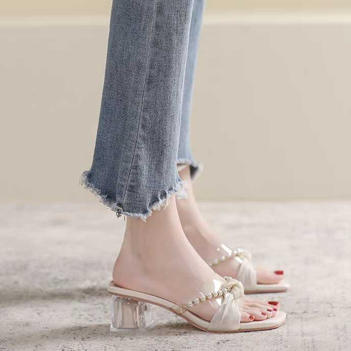 ดีexa - Damara Womens Heels Sandals / Womens 5cm Heels / Womens Simple Heels / Pearl Heels DN 03
