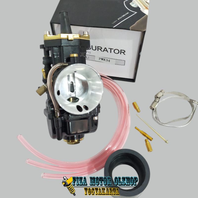 Wilwood PWK Keihin 34 สีดําคาร์บูเรเตอร์เดิมเต็ม 1 ชุดที่สมบูรณ์สีดํา PWK 34 คาร์บูเรเตอร์ Wilwood ด