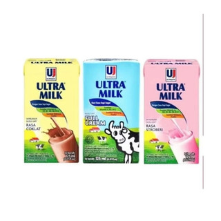 ULTRA JAYA MILK SUSU UHT 125 ML FULL CREAM COKLAT STROBERI ULTRAMILK