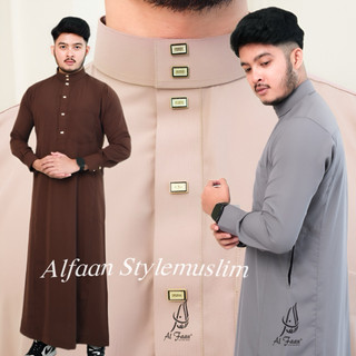 Jubah slimfit moha jubah gamis pria muslim jubbah thobe busana muslim kurta jubah alfaan gamis alzan gamis jubah hitam jubah putih lengan panjang