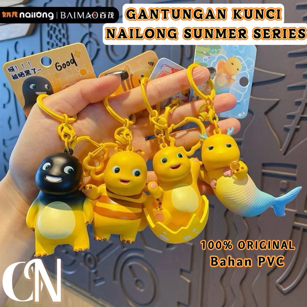 GANTUNGAN [NAILONG] พวงกุญแจ Nailong Dino Yellow Holiday Series Viral Burnt Mermaid Nailong พวงกุญแจ