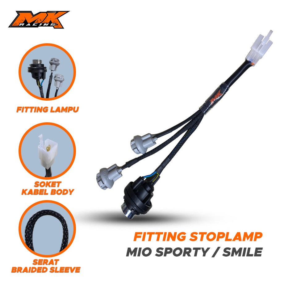 MK Racing Cable Fitting Stoplamp Mio Sporty/Smile/Soul Neat Braided Sleeve Fiber