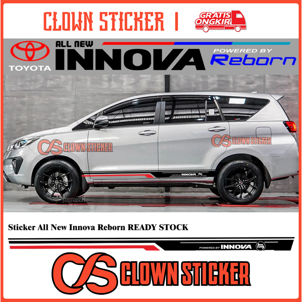 สติ๊กเกอร์ตัวตลก TOYOTA INNOVA REBORN SIDE BODY STICKER INNOVA REBORN