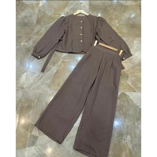 Sofia Oneset Semi Woll Motif Salur Terbaru Sangat Elegant Setelan Celana Wanita Kekinian
