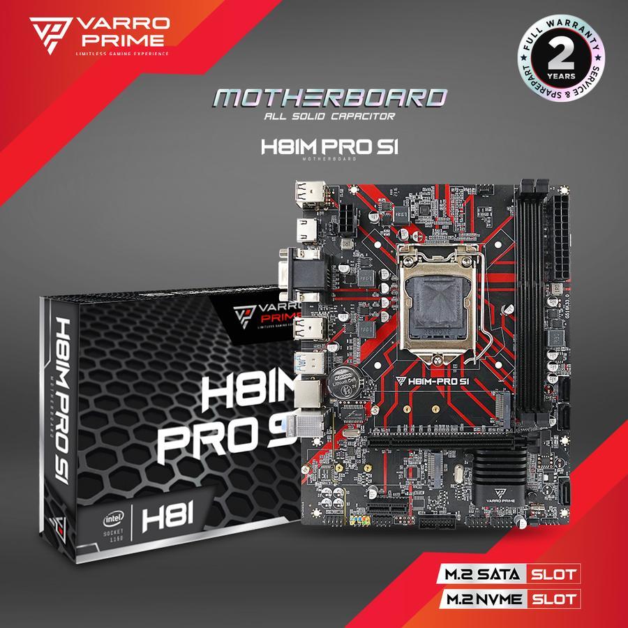 VARRO PRIME H81M PRO S1 (LGA 1150/HDMI/DVI/GBLAN/NVME/USB3.0/16GB) 2Y