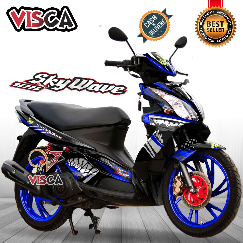 Skywave 125 Full Body Decal Skywave 125 สติ๊กเกอร์เต็มตัว Skywave 125 SHARK Striping