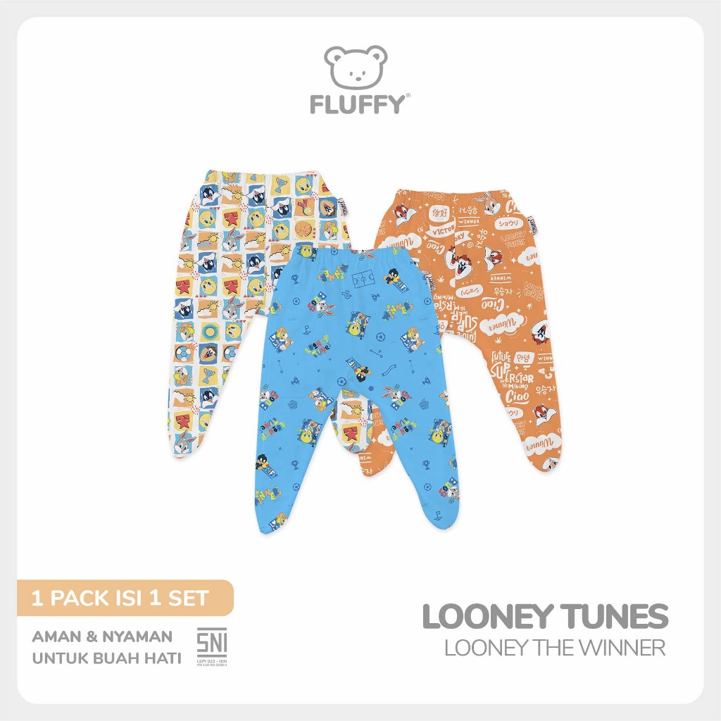 FLUFFY Looney The Winner กางเกงขายาว (3 ชิ้น) CKA LWB ทารกแรกเกิด