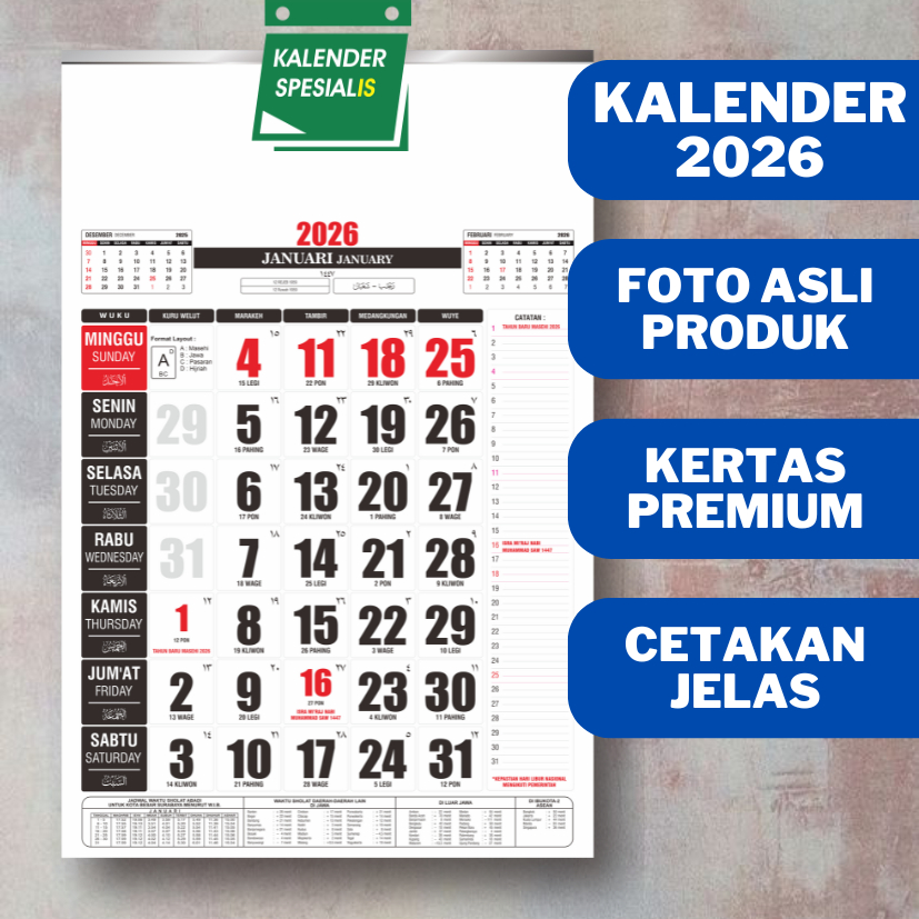 พิเศษ WHOLESALE WALL CALENDAR 2026 DESK CALENDAR 2026