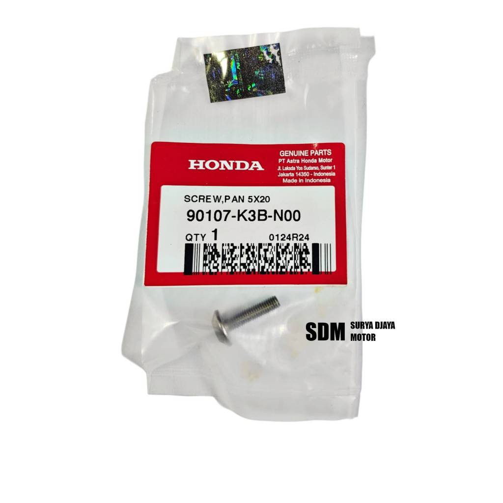 สลักเกลียวกระทะสกรู Honda 5 X 20 ดั้งเดิม 90107-K3B-N00